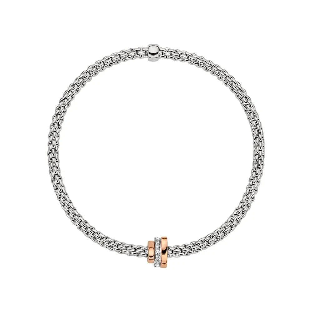 FOPE Designer Jewellery FOPE Prima 18ct White Gold 'Flex'it Prima' Bracelet with Rondels