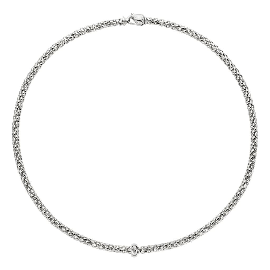 FOPE Designer Jewellery FOPE SOLO 18ct White Gold Necklace with Diamond-set Rondel 62306C BBR