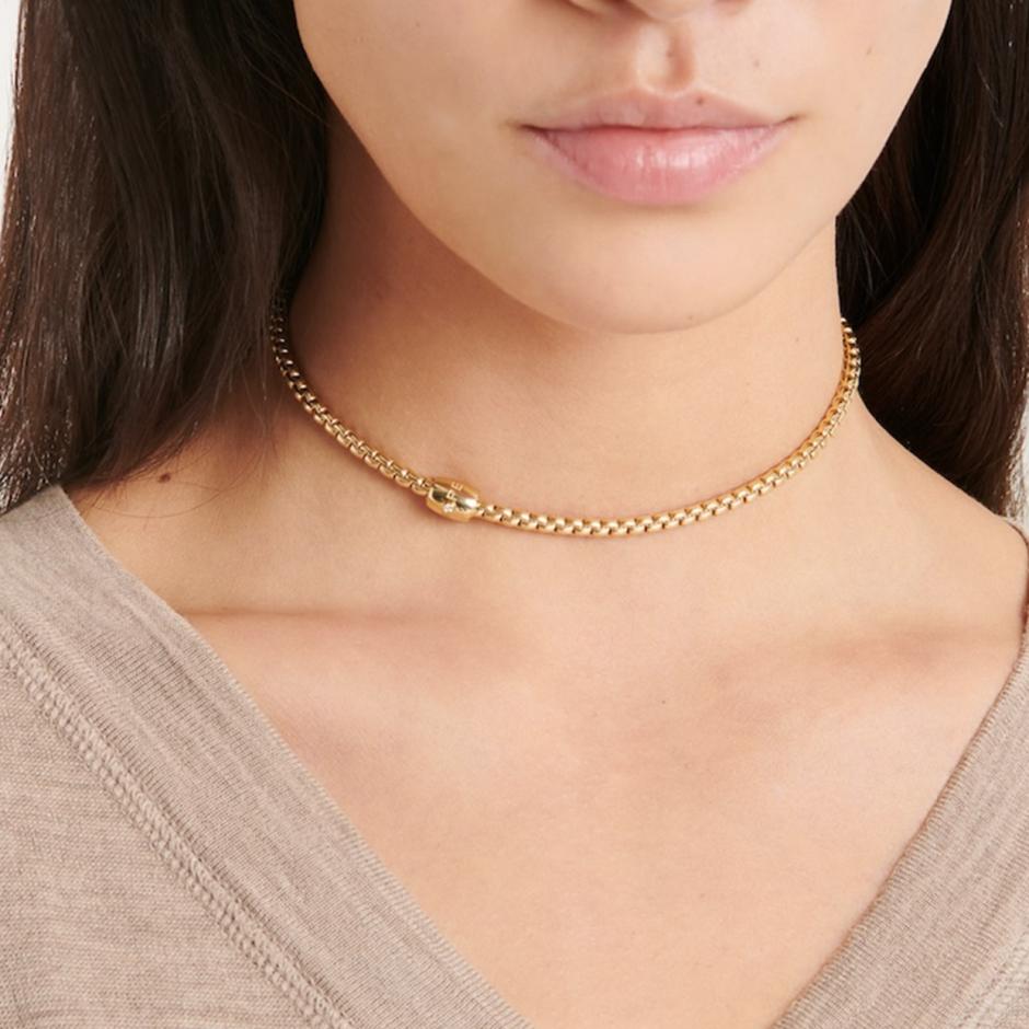 FOPE Designer Jewellery FOPE Solo Flex'it 18ct Yellow Gold 0.01ct Diamond 43cm Necklace