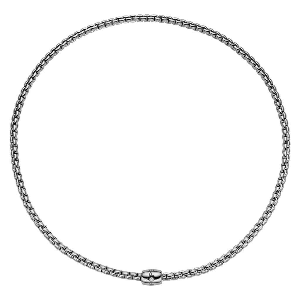 FOPE Jewellery FOPE EKA Flex'it 18ct White Gold Necklace with Diamond-set Push Clasp