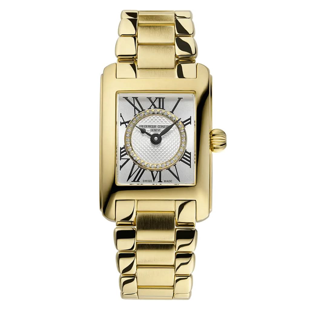 Frederique Constant Luxury Watch Frederique Constant Classics Carrée Gold PVD Quartz Watch FC-200MCDC25B