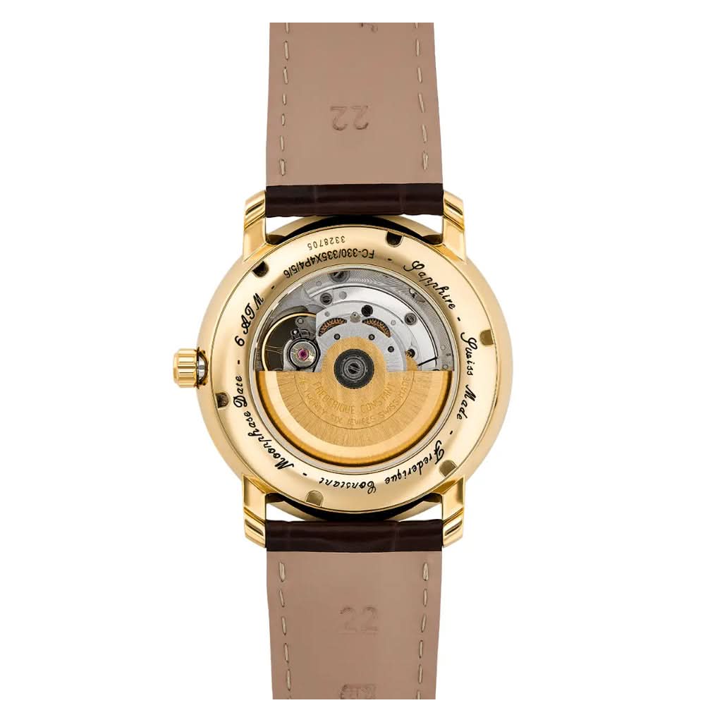 Frederique Constant Luxury Watch Frederique Constant Classics Heartbeat Moonphase Date Automatic Gold PVD Watch FC-335MC4P5
