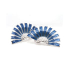 Georg Jensen Designer Jewellery Georg Jensen Half Daisy Earrings - Silver and Blue Enamel 20001547