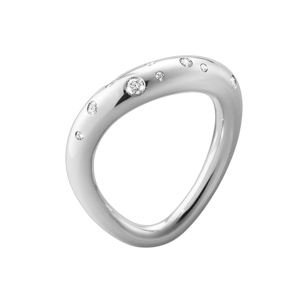 Georg Jensen Designer Jewellery Georg Jensen Silver and Diamond Offspring Ring 20000136