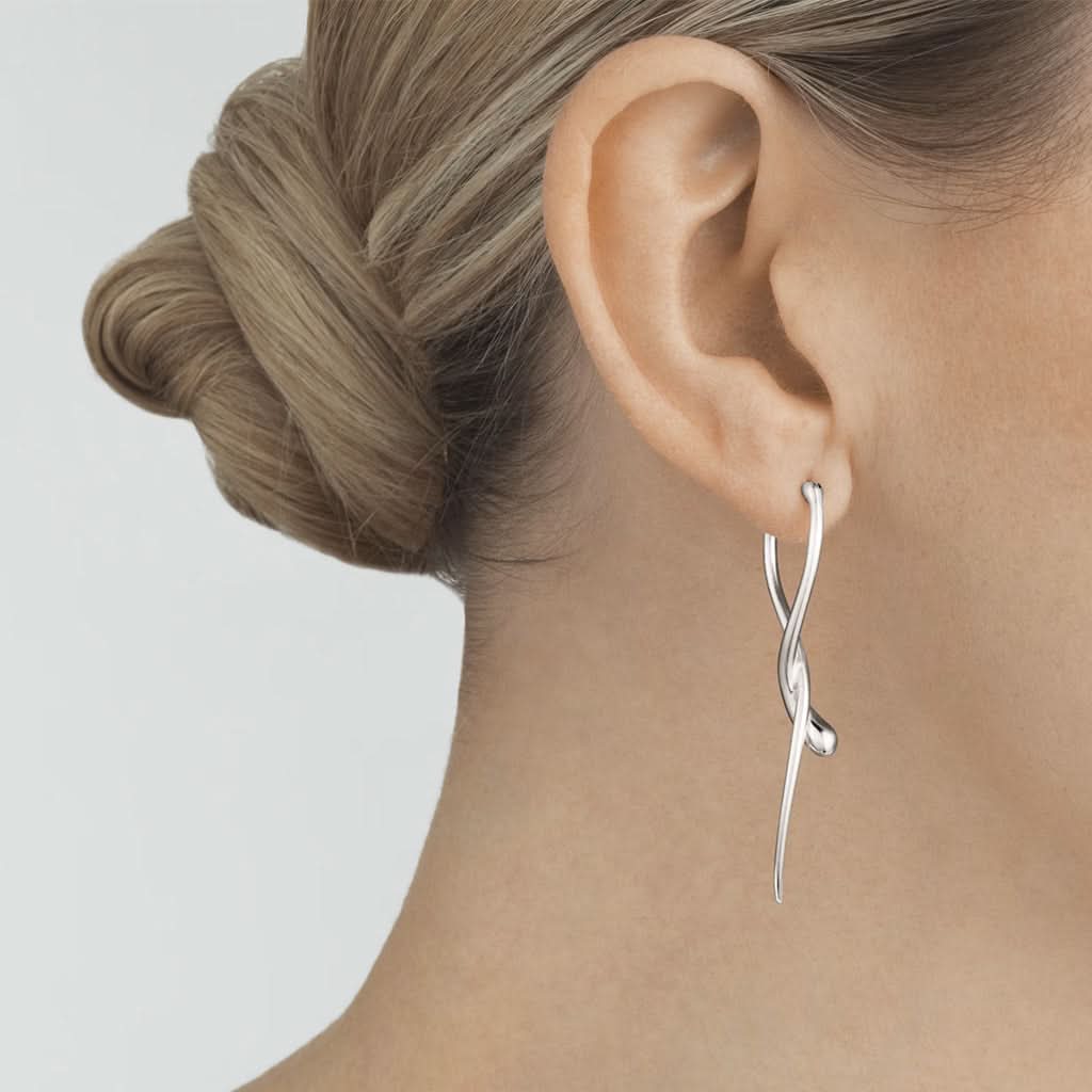 Georg Jensen Designer Jewellery Georg Jensen Silver Mercy Long Dangle Earrings 10015150