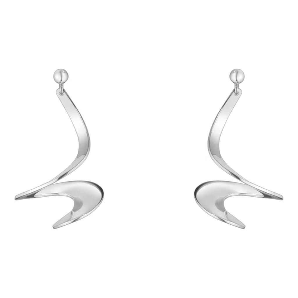 Georg Jensen Designer Jewellery Georg Jensen Silver Mobius Earrings 10009341