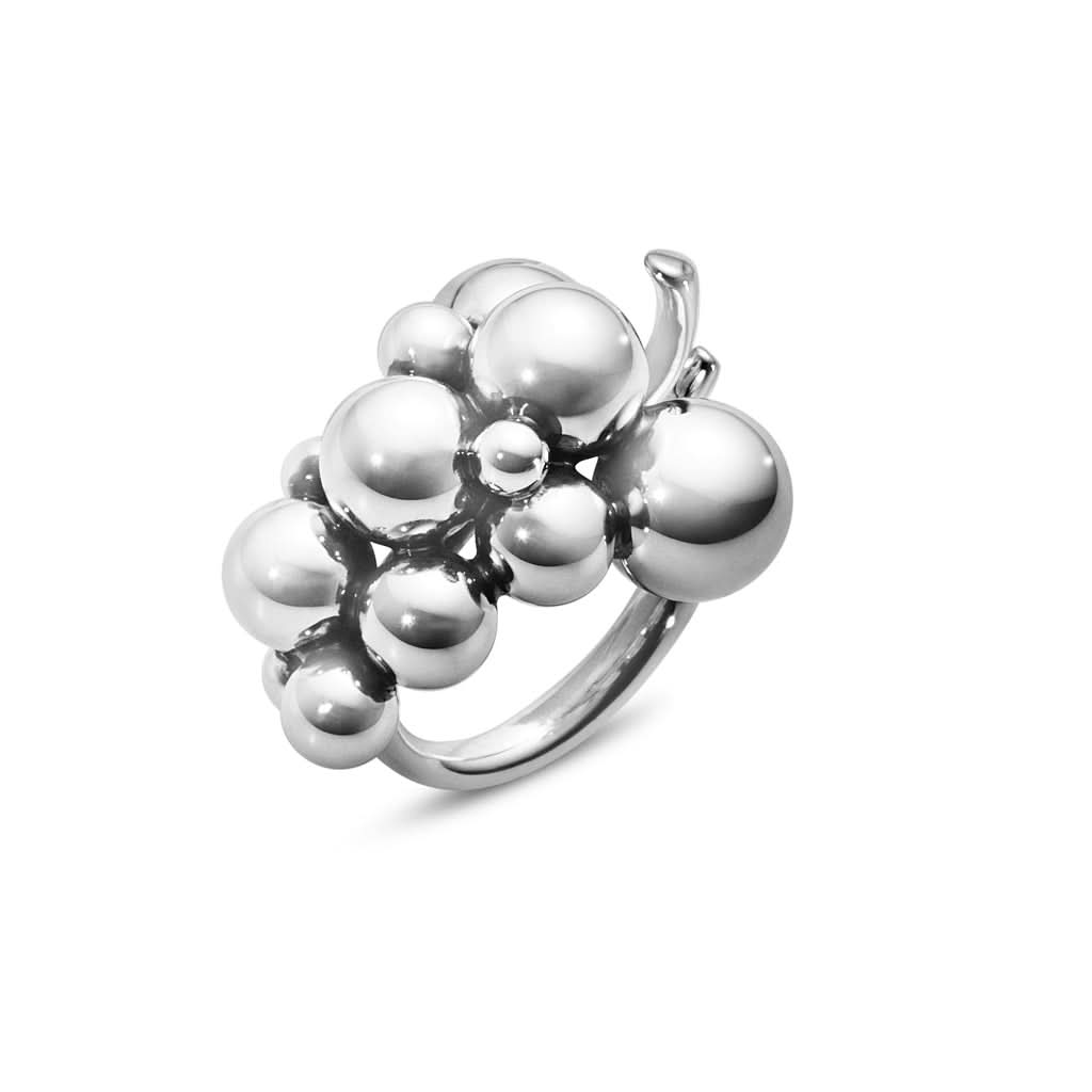 Georg Jensen Designer Jewellery Georg Jensen Silver Moonlight Grapes Ring Medium 20000388