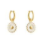 Georg Jensen Jewellery Georg Jensen Gilt and Enamel Daisy Hoop Earrings