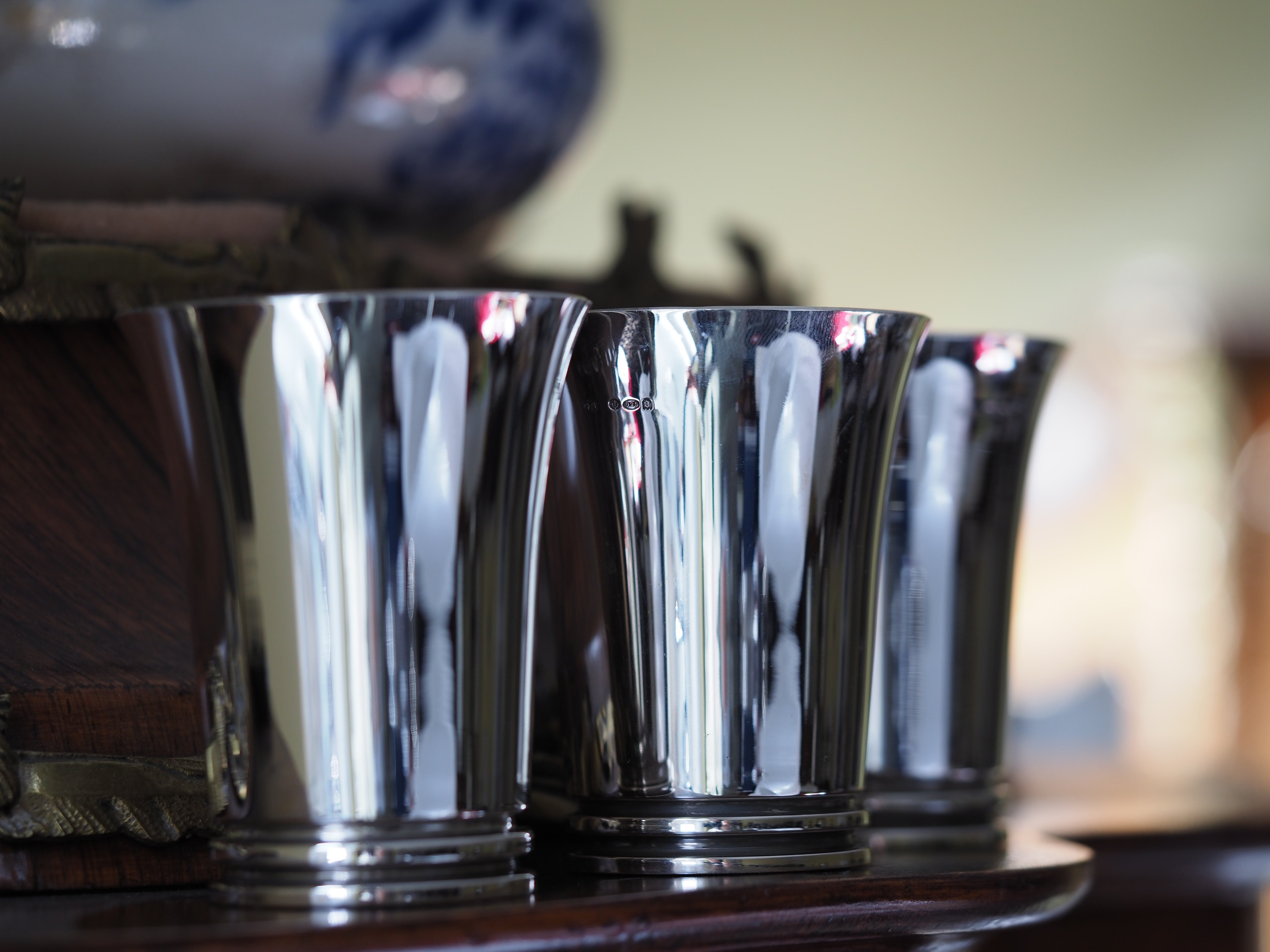 Georg Jensen Silverware Homewares Gifts Georg Jensen Sterling Silver Art Deco Drinking Cups, Circa 1926