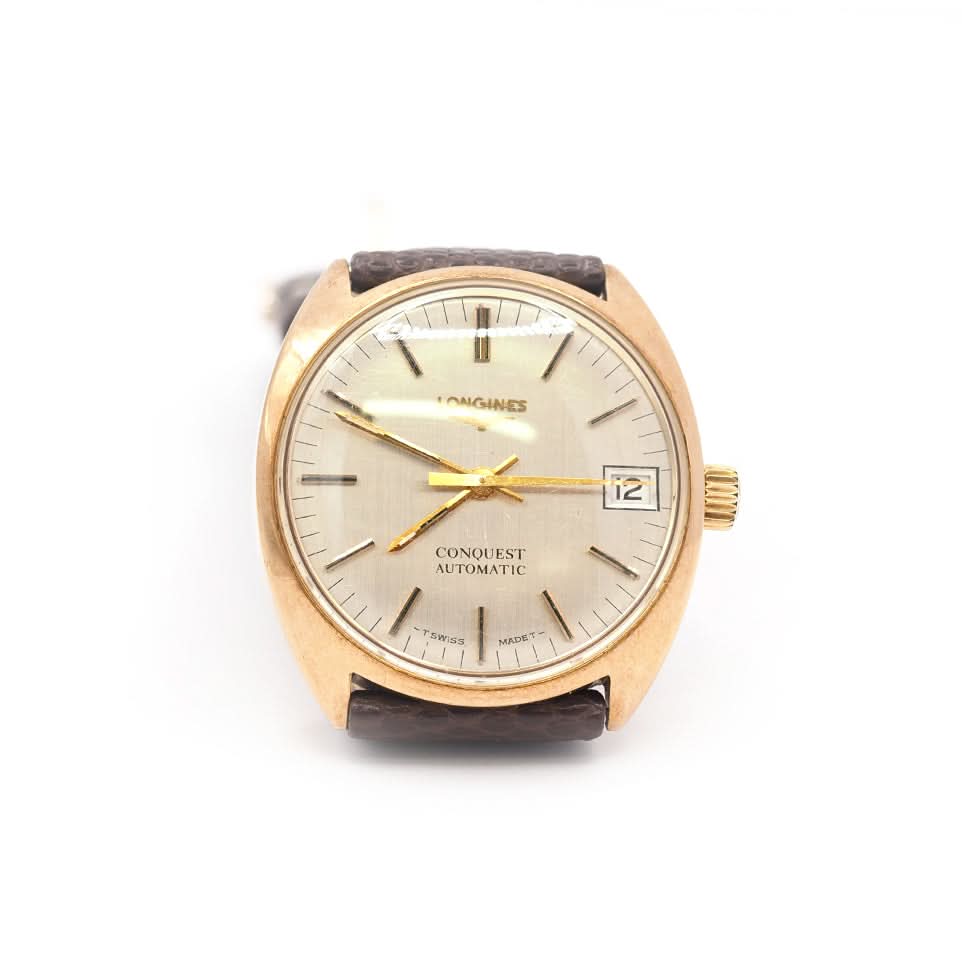 9ct Yellow Gold Longines Conquest Automatic Watch (Circa 1970