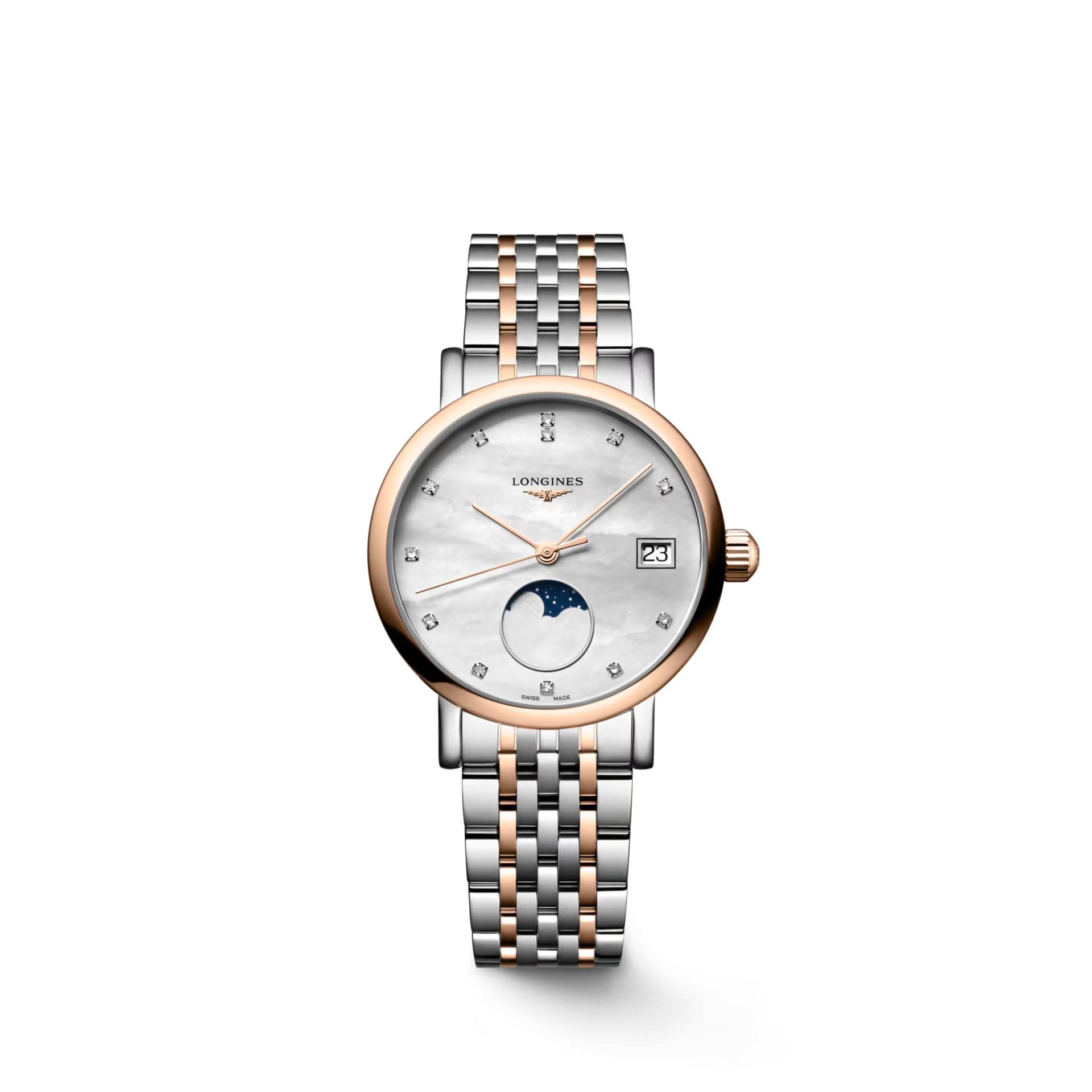 Longines Luxury Watch LONGINES ELEGANT 18ct Rose Gold-Plated and Steel Quartz Watch L4.330.5.87.7