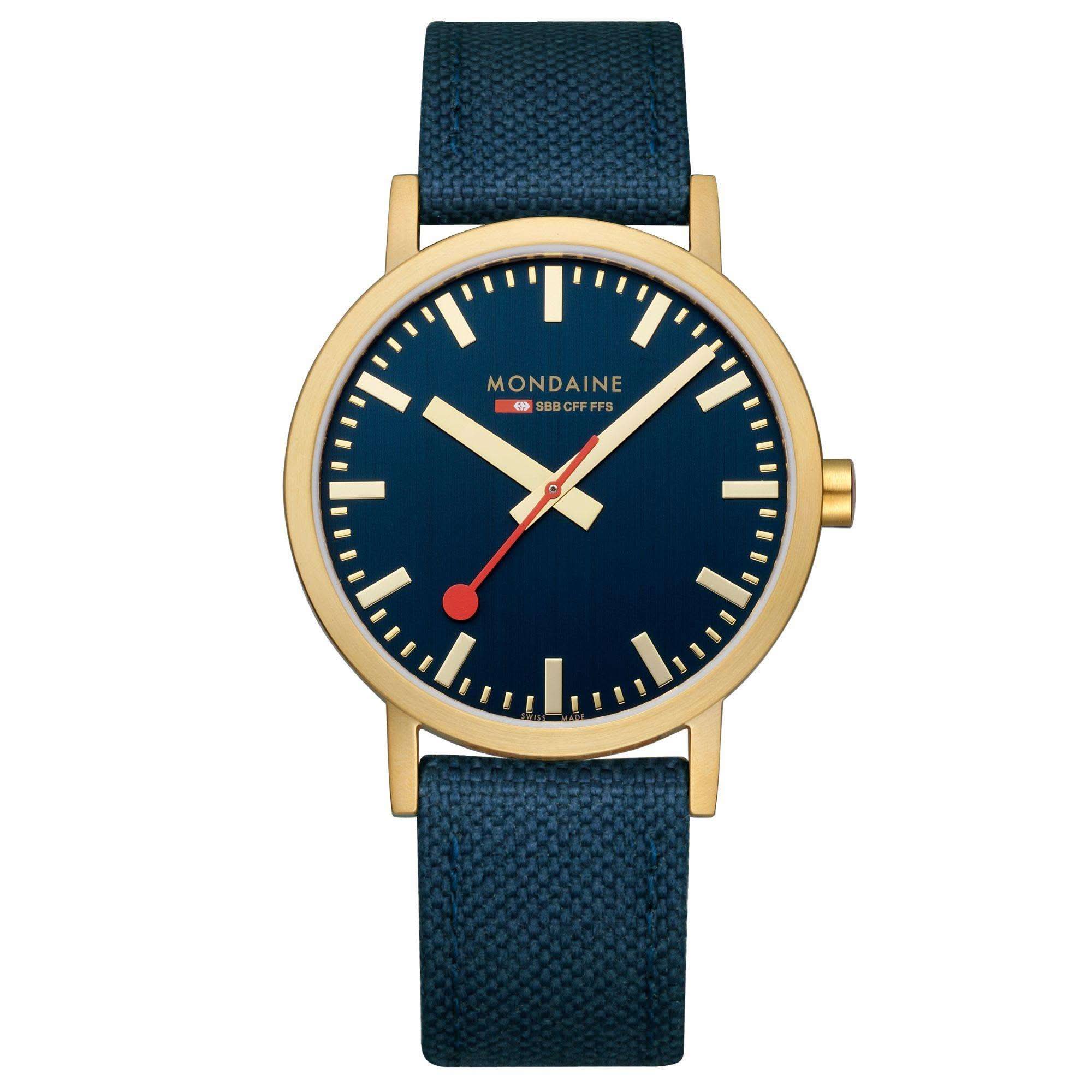 Mondaine Luxury Watches Mondaine Classic Deep Ocean Blue Gold Case Watch A660.30360.40SBQ