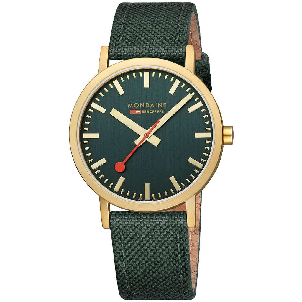 Mondaine Luxury Watches Mondaine Classic Forest Green Gold Case Watch A660.30360.60SBS