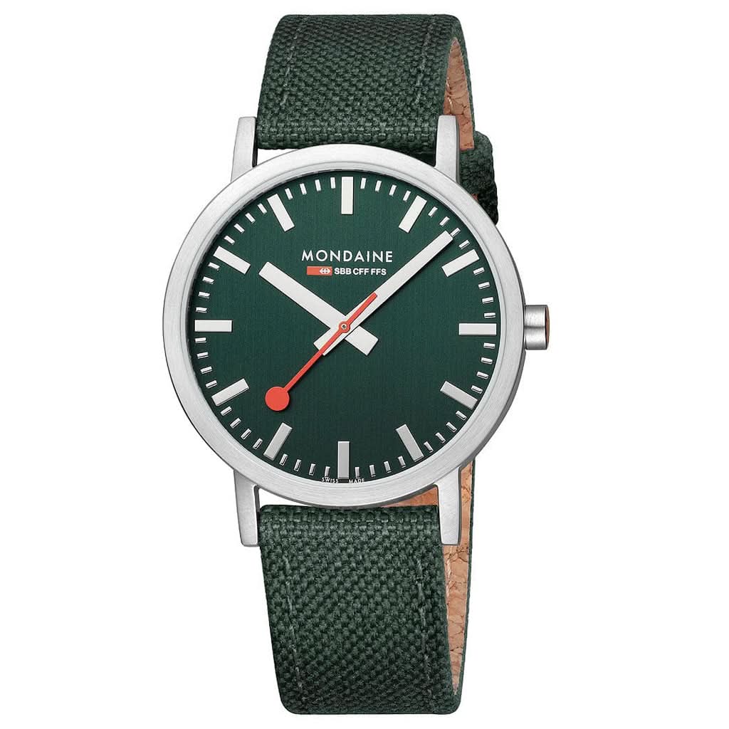 Mondaine Luxury Watches Mondaine Classic Forest Green Quartz Strap Watch A660.30360.60SBF