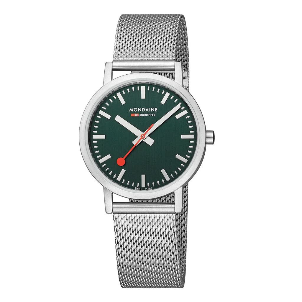 Mondaine Luxury Watches Mondaine Classic Green Quartz Bracelet Watch A660.30314.60SBJ