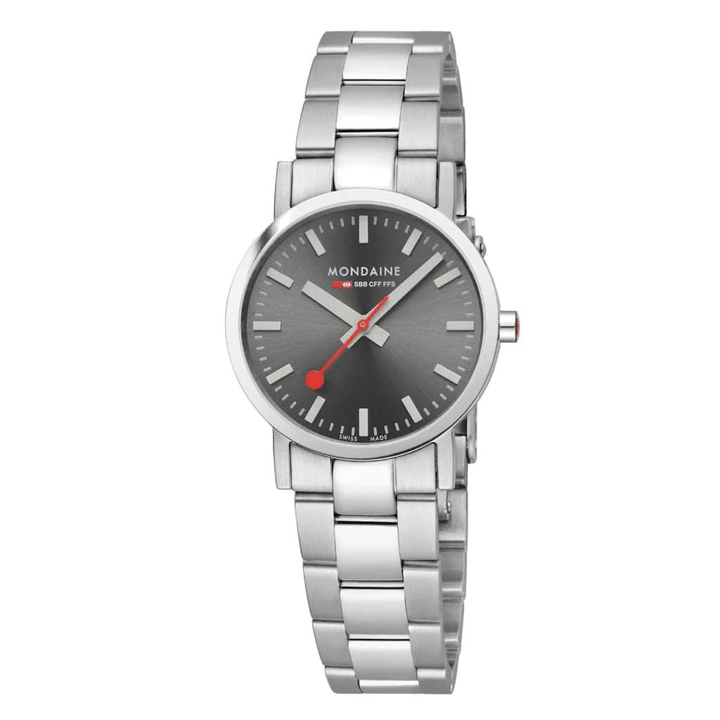 Mondaine Luxury Watches Mondaine Classic Stainless Steel Bracelet Watch With Grey Dial A658.30323.80SBJ