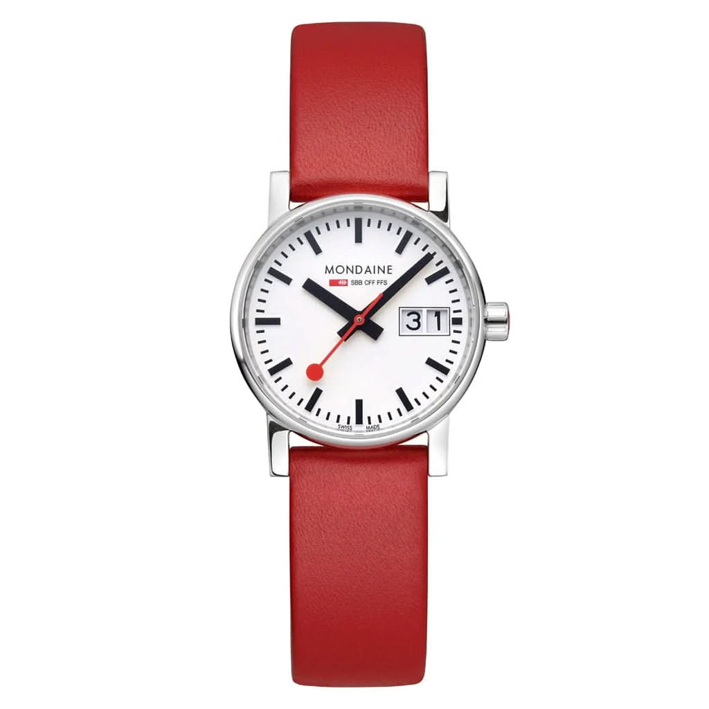 Mondaine Luxury Watches Mondaine EVO2 30mm Red Strap Watch MSE.30210.LCV