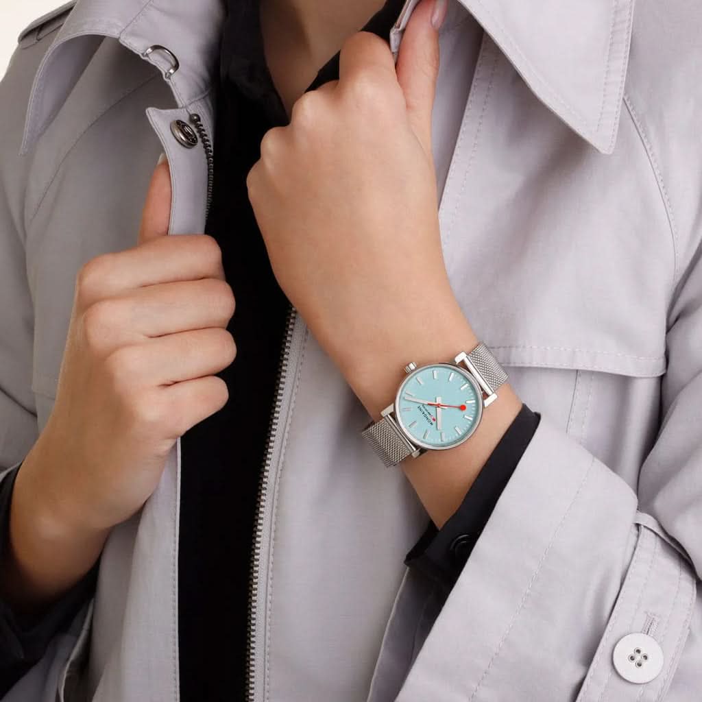 Mondaine Luxury Watches Mondaine Evo2 Light Blue Dial Quartz Watch MSE.35140.SM