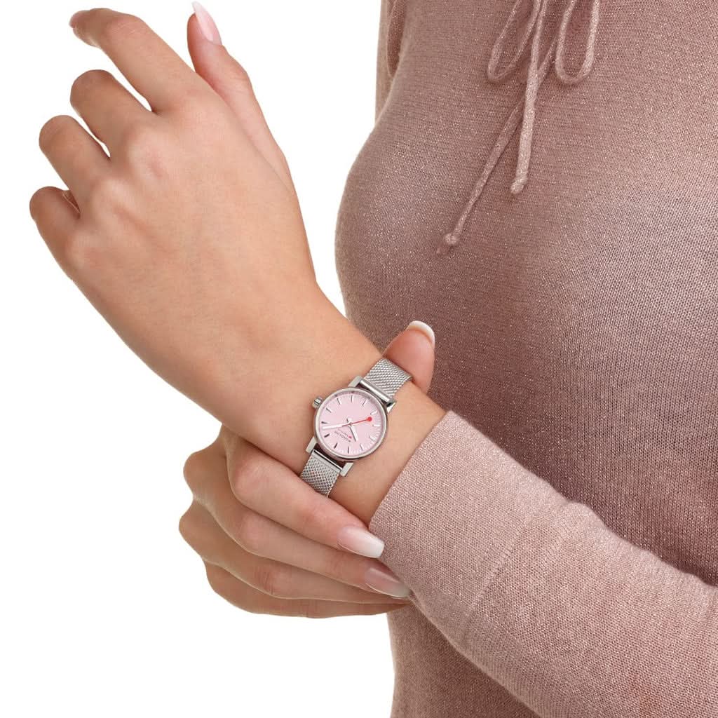 Mondaine Luxury Watches Mondaine Evo2 Light Pink Dial Quartz Watch MSE.26130.SM