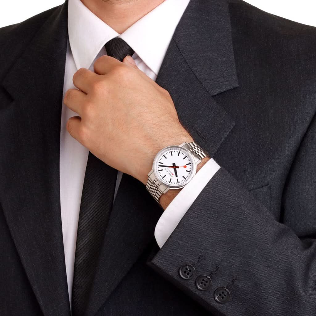 Mondaine Luxury Watches Mondaine Stop2Go Quartz Watch MST.4101B.SJ.2SE