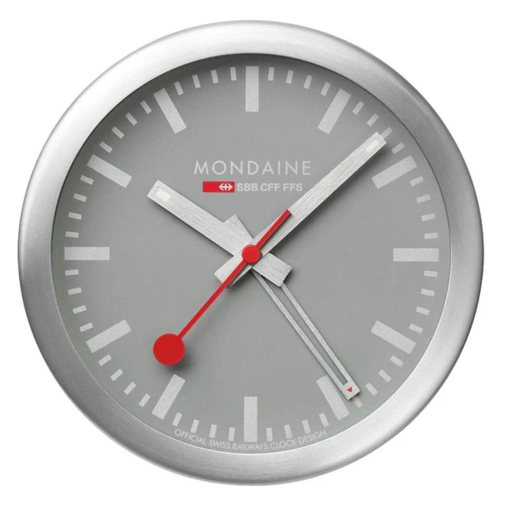 Mondaine Watch Accessory Mondaine Good Grey Table and Alarm Clock 12.5cm A997.MCAL.86SBV