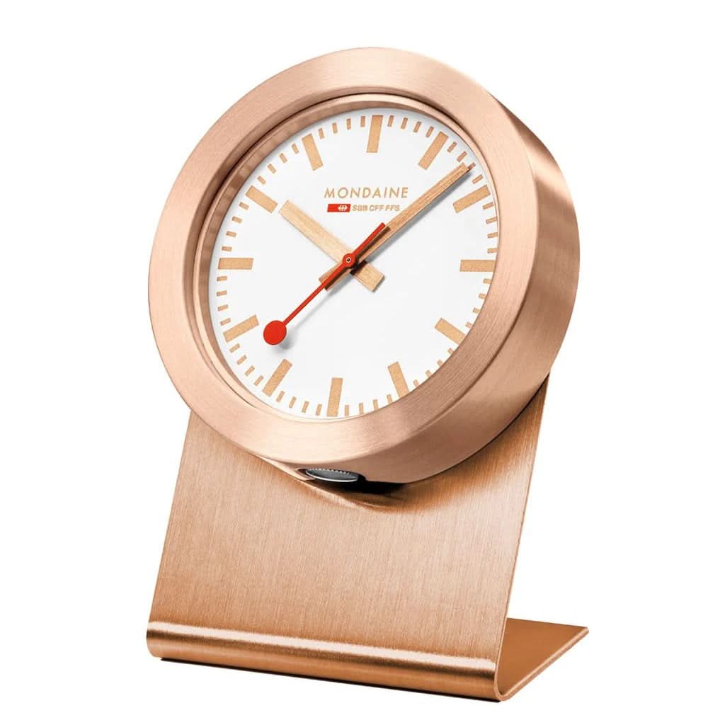 Mondaine Watch Accessory Mondaine Magnetic Table Copper Colour Clock 50mm A660.30318.82SBK