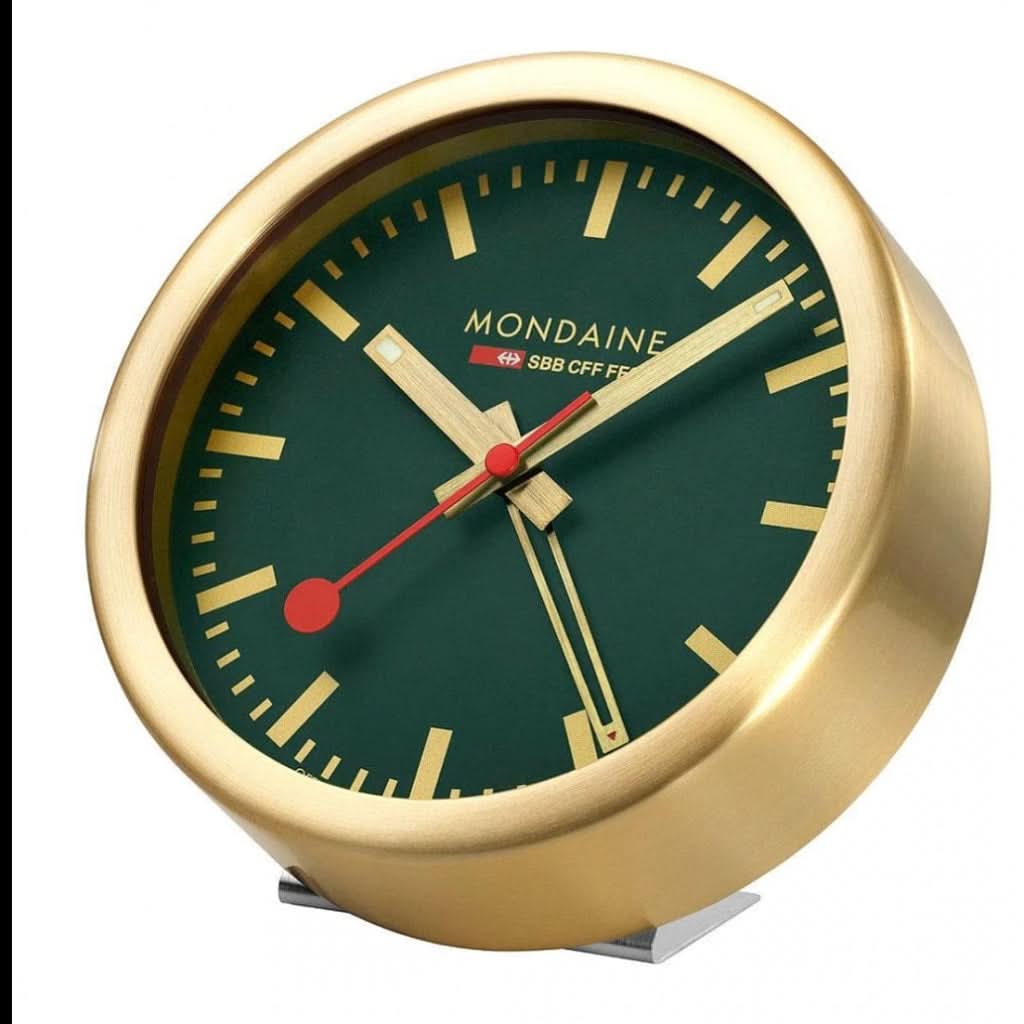Mondaine Watch Accessory Mondaine Park Green Table and Alarm Clock 12.5cm A997.MCAL.66SBG
