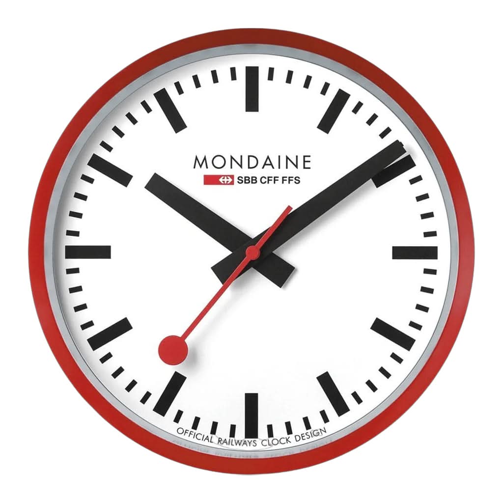 Mondaine Watch Accessory Mondaine Red Wall Clock 25cm A990.CLOCK.11SBC