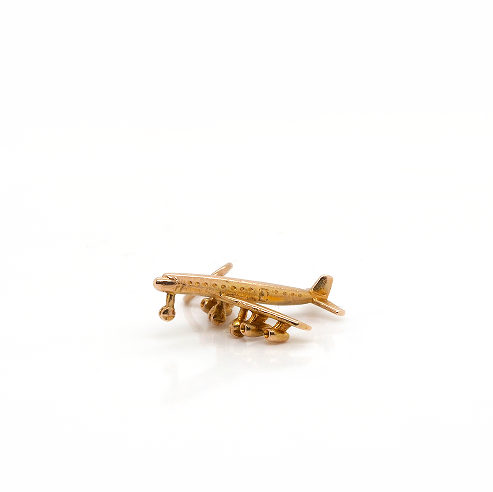 Ogden Of Harrogate Designer Jewellery 9ct Yellow Gold Aeroplane Charm