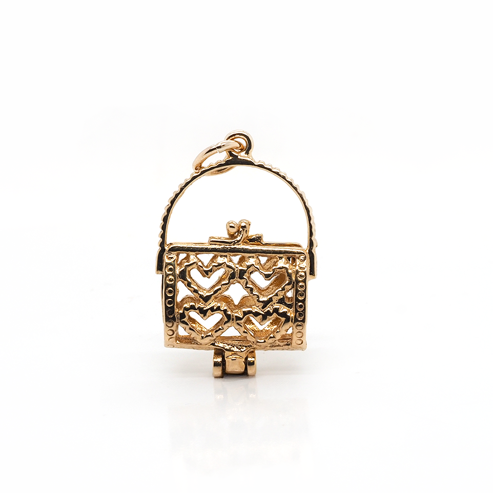 Ogden Of Harrogate Designer Jewellery 9ct Yellow Gold Openwork Handbag Charm