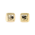 Ogden of Harrogate Jewellery 14ct Yellow Gold Square Hammered Stud Earrings, c.1960