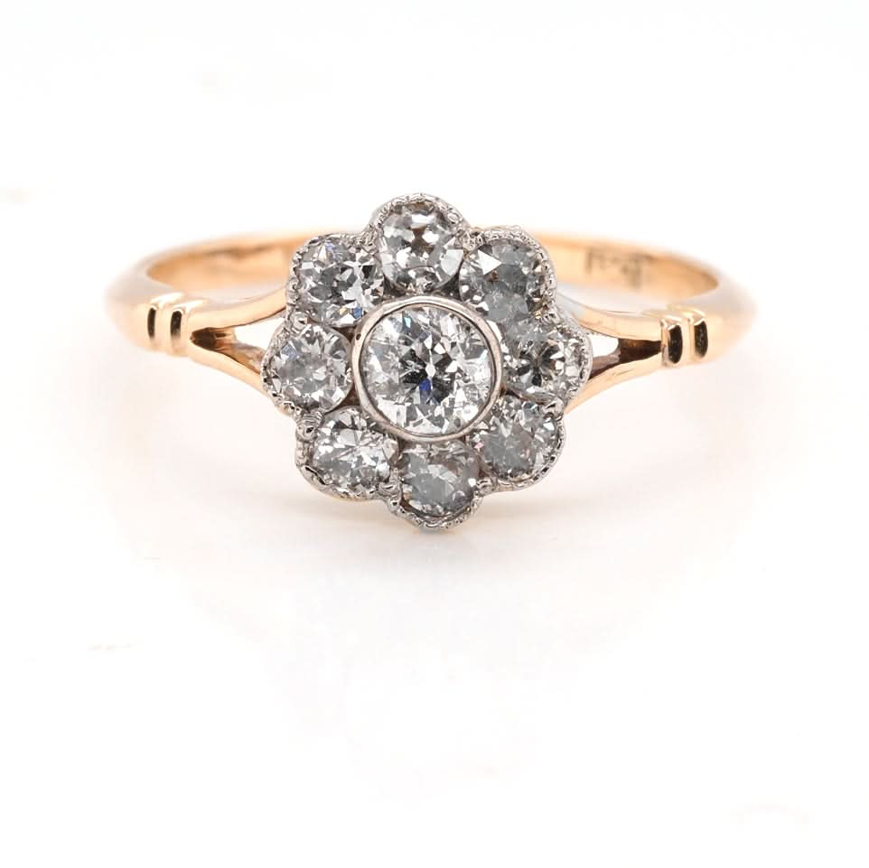 Ogden of Harrogate Jewellery 15ct Yellow Gold Diamond Cluster Ring
