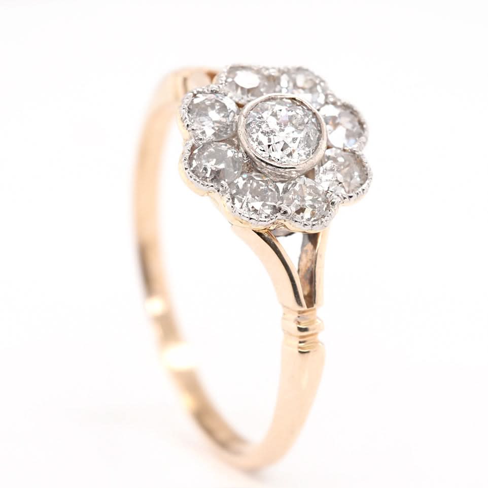 Ogden of Harrogate Jewellery 15ct Yellow Gold Diamond Cluster Ring