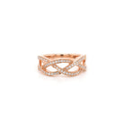 Ogden of Harrogate Jewellery 18ct Rose Gold Diamond-Set Plait Ring
