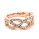 Ogden of Harrogate Jewellery 18ct Rose Gold Diamond-Set Plait Ring