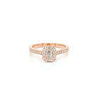 Ogden of Harrogate Jewellery 18ct Rose Gold Emerald-Cut Diamond Cluster Ring
