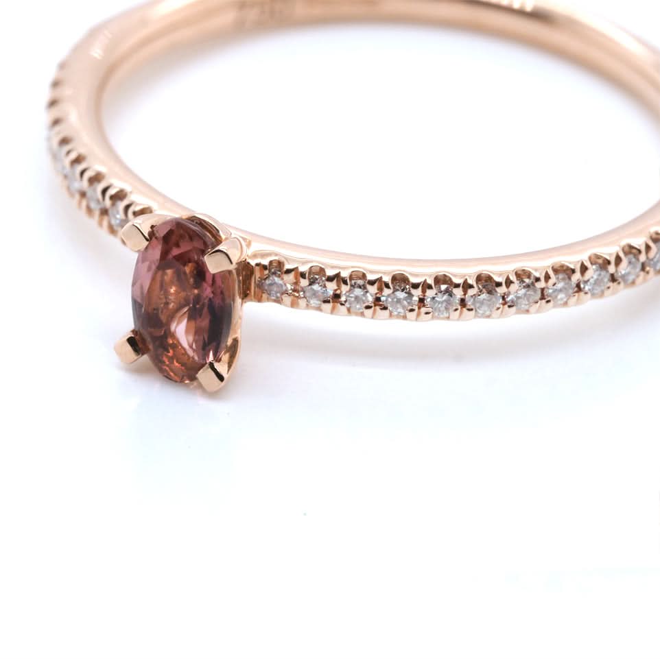 Ogden of Harrogate Jewellery 18ct Rose Gold Oval Pink Tourmaline Ring