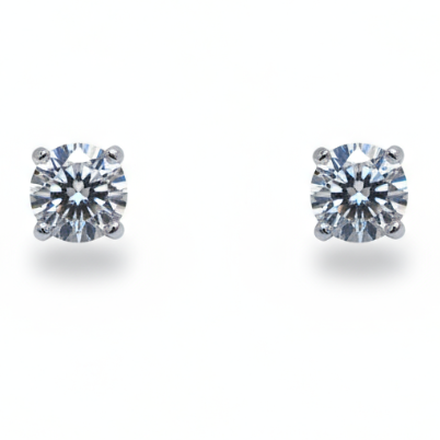 Ogden of Harrogate Jewellery 18ct White Gold 3.00ct Diamond Stud Earrings