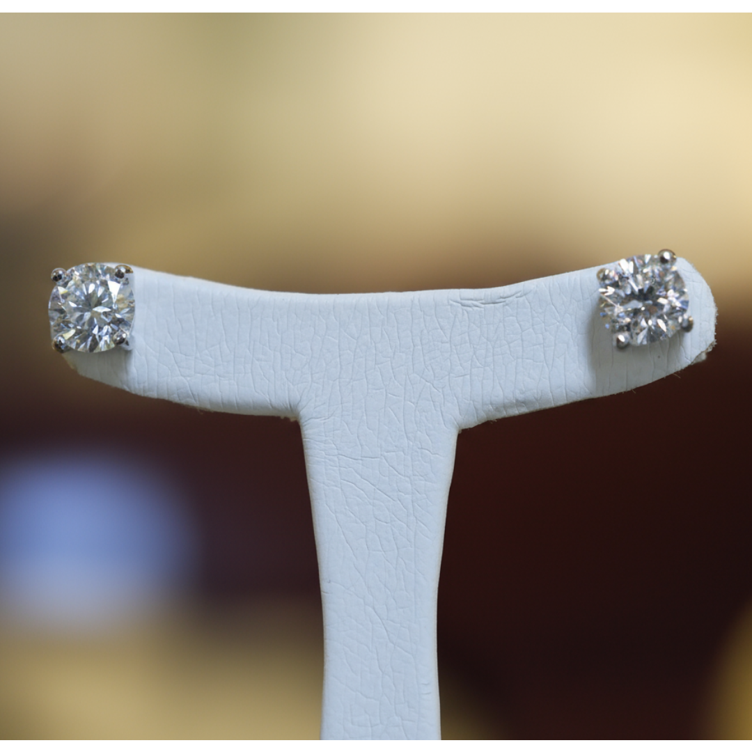 Ogden of Harrogate Jewellery 18ct White Gold 3.00ct Diamond Stud Earrings