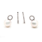 Ogden of Harrogate Jewellery 18ct White Gold Akoya Pearl Earrings with Detachable Diamond-Set Hoops