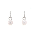 Ogden of Harrogate Jewellery 18ct White Gold Akoya Pearl Earrings with Detachable Diamond-Set Hoops