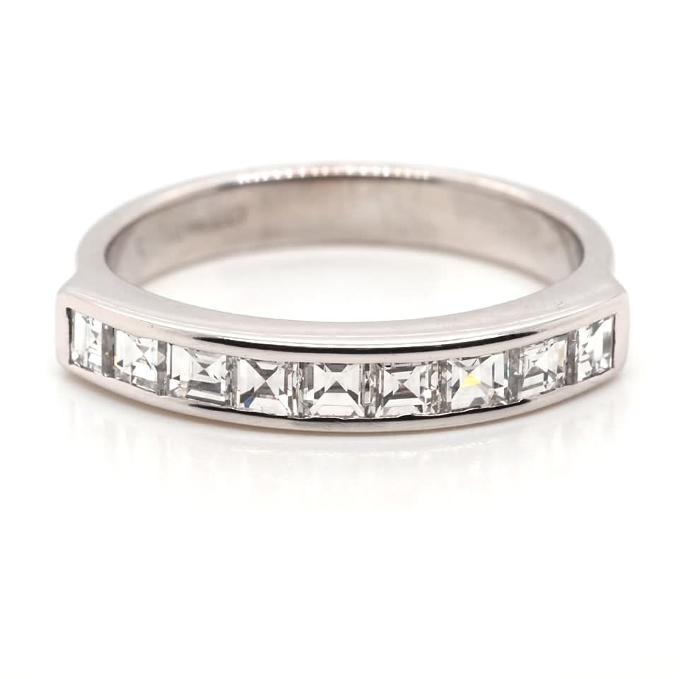 Ogden of Harrogate Jewellery 18ct White Gold Baguette Diamond Half Eternity Ring