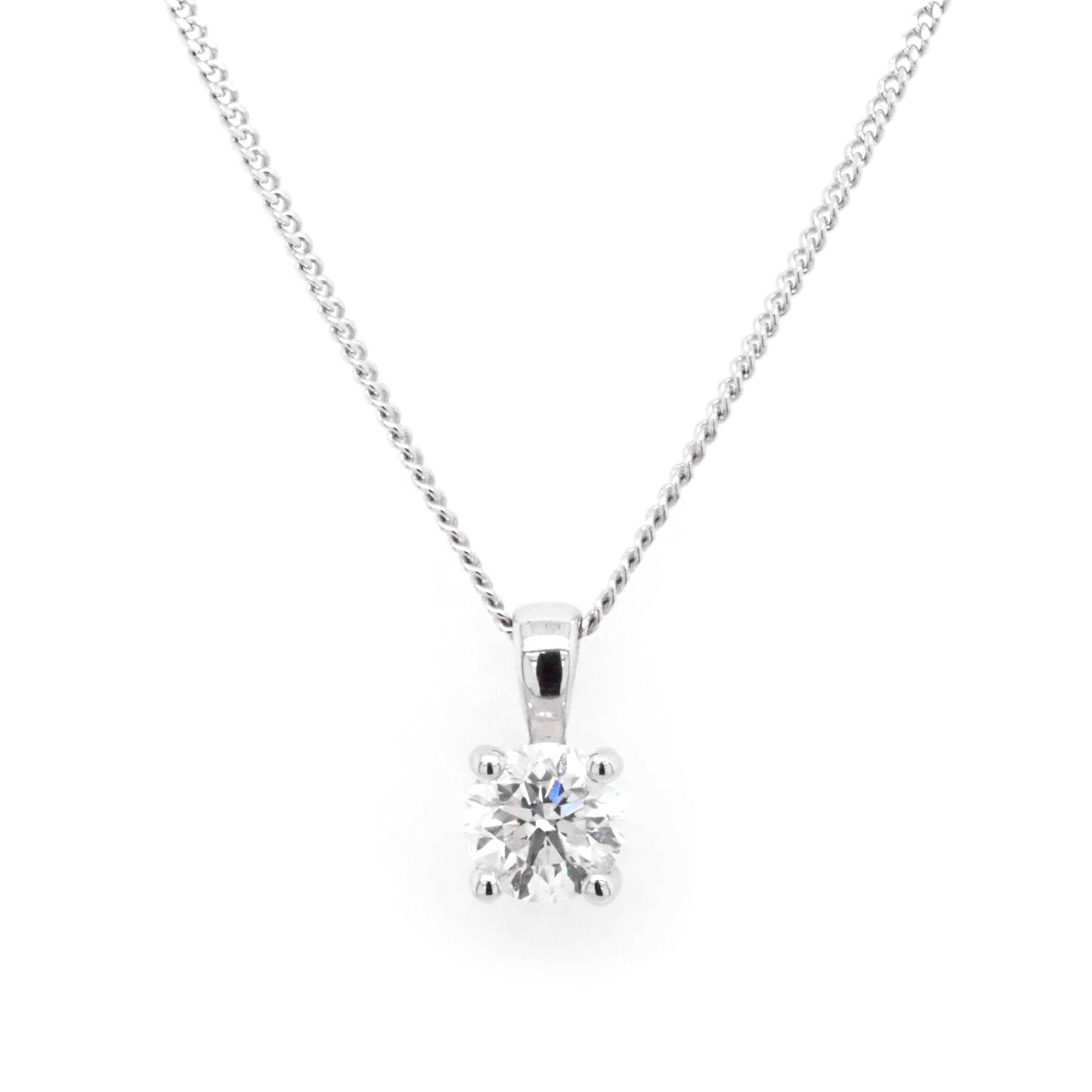 Ogden of Harrogate Jewellery 18ct White Gold Brilliant-Cut Diamond Pendant