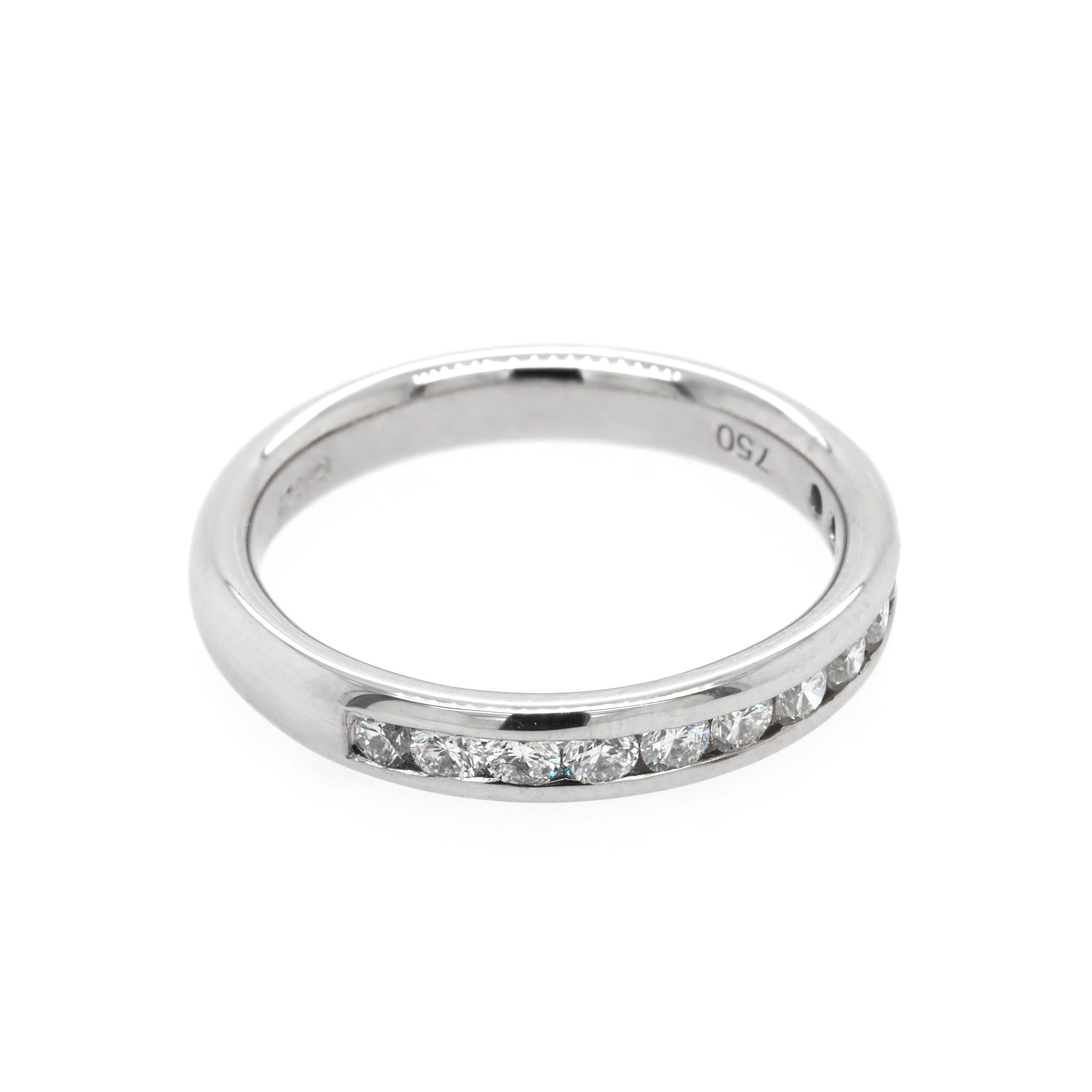 Ogden of Harrogate Jewellery 18ct White Gold Channel-Set Diamond Half Eternity Ring, 0.47ct