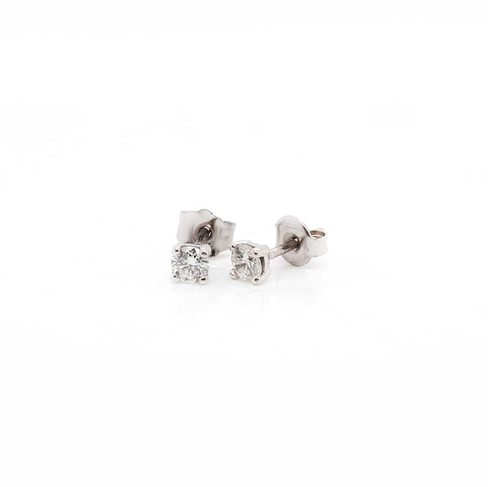 Ogden of Harrogate Jewellery 18ct White Gold Claw-Set Diamond Stud Earrings