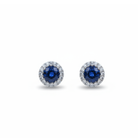 Ogden of Harrogate Jewellery 18ct White Gold Diamond and Sapphire Cluster Studs