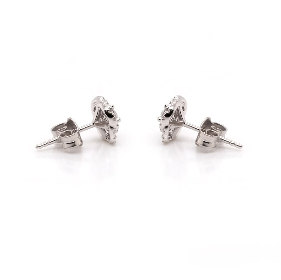Ogden of Harrogate Jewellery 18ct White Gold Diamond Cluster Earrings