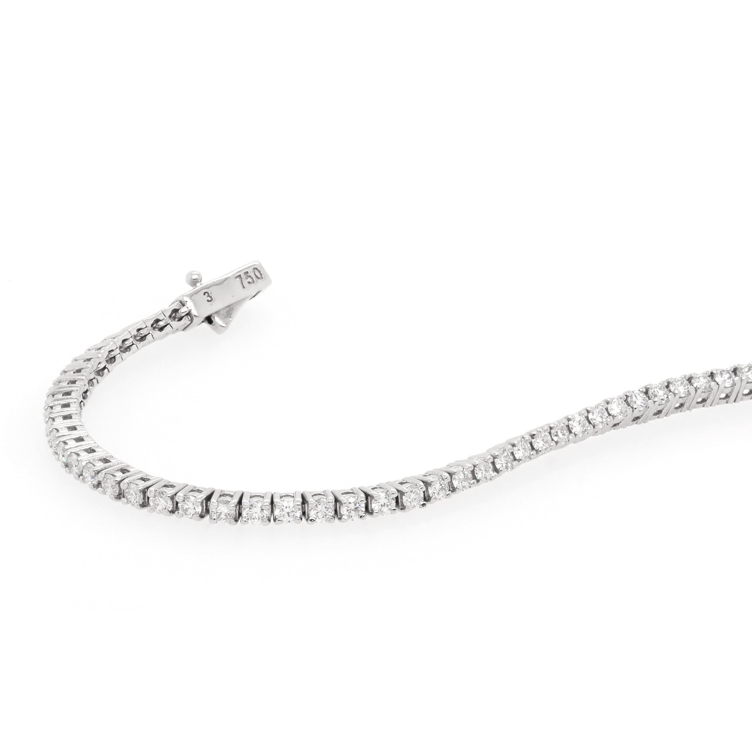 Ogden of Harrogate Jewellery 18ct White Gold Diamond Line Bracelet