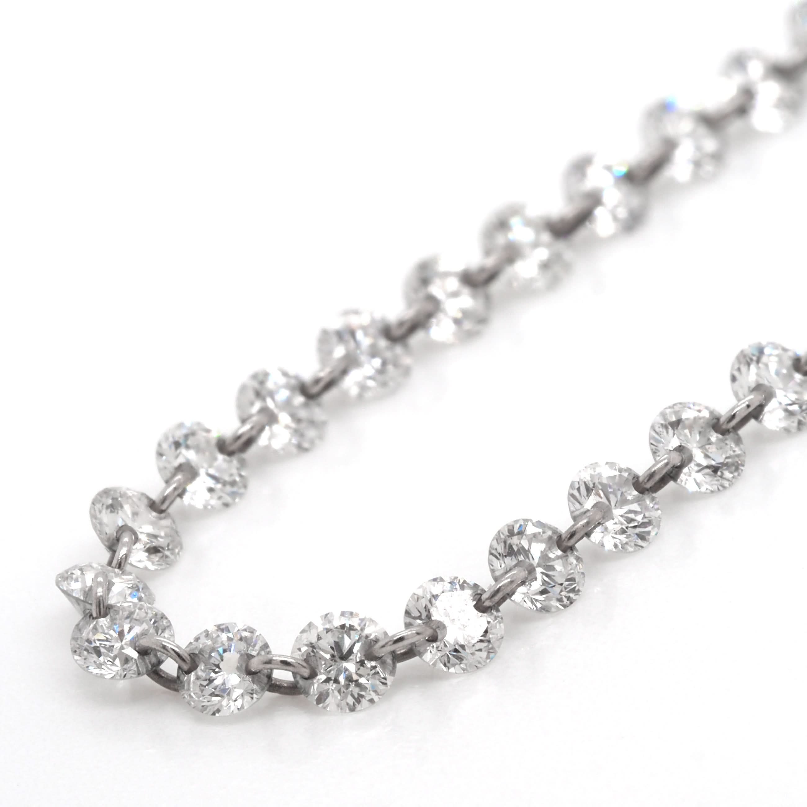 Ogden of Harrogate Jewellery 18ct White Gold Diamond-Link Fine Chain Necklace