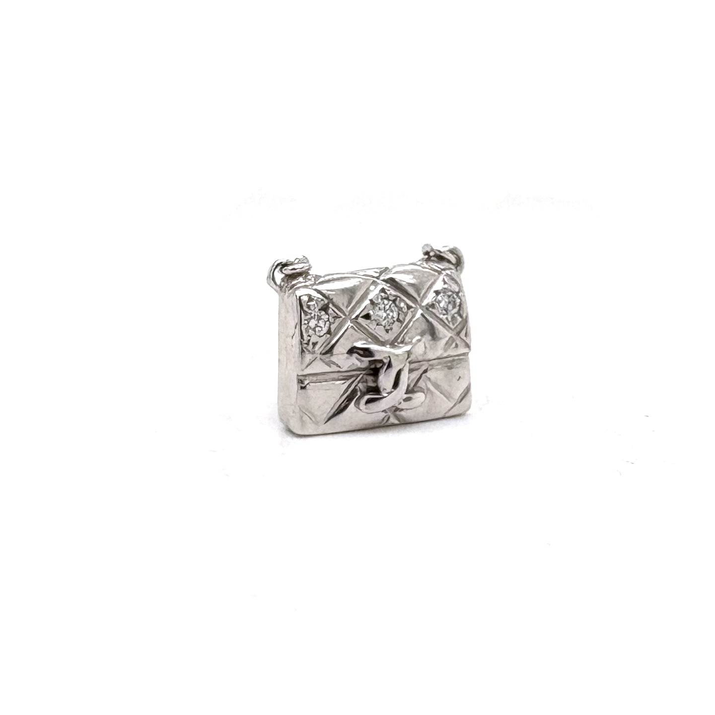 Ogden Of Harrogate Jewellery 18ct white gold Diamond Set CHANEL Handbag Charm